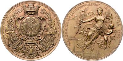 Franz Josef I., Wien, IV. deutsches Sängerbundesfest - Monete, medaglie e cartamoneta