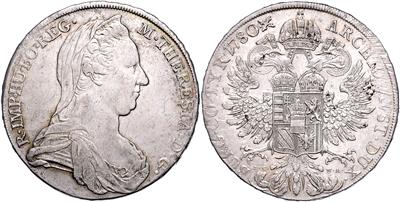 Maria Theresia nach 1780 - Münzen, Medaillen und Papiergeld