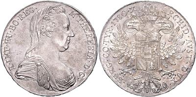 Maria Theresia nach 1780 - Münzen, Medaillen und Papiergeld