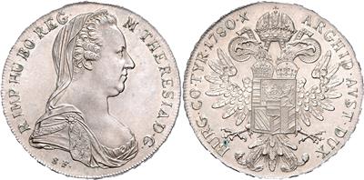 Maria Theresia nach 1780 - Münzen, Medaillen und Papiergeld