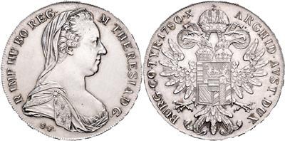 Maria Theresia nach 1780 - Münzen, Medaillen und Papiergeld