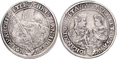 Sachsen, A. L., Christian II., Johann Georg I. und August 1601-1611 - Mince, medaile a papírové peníze