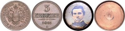 Schraubmünze mit Daguerreotypie - Münzen, Medaillen und Papiergeld