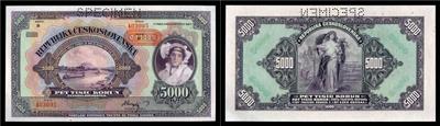 5000 Korun 1920 - Coins, medals and paper money