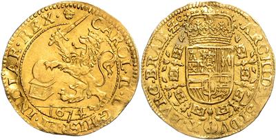 Brabant, Karl II. von Spanien 1665-1700, GOLD - Münzen, Medaillen und Papiergeld