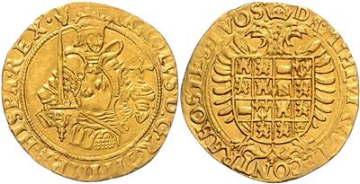 Brabant, Karl V. 1506-1555 (Karl I. von Spanien) GOLD - Münzen, Medaillen und Papiergeld