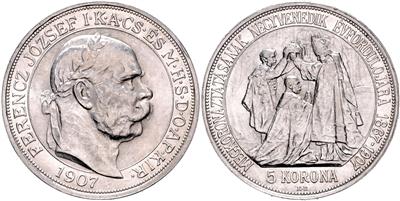 Franz Josef I. (ca. 42 AR in Lade) Krone - Münzen, Medaillen und Papiergeld