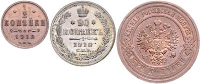 Nikolaus II. 1894-1917 - Coins, medals and paper money