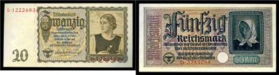 Papiergeld Deutsches Reich - Mince, medaile a papírové peníze