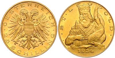 Autoritäres Regime/ "Ständestaat" 1934-1938, GOLD - Mince a medaile - Sbírka zlatých mincí a vybraných stříbrných mincí
