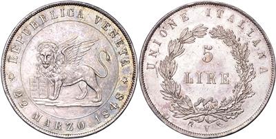 Italienische Revolution 1848 - Mince a medaile - Sbírka zlatých mincí a vybraných stříbrných mincí