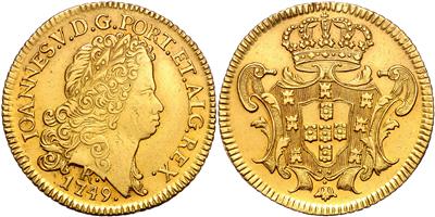 Johann V. 1706-1750, GOLD - Mince a medaile - Sbírka zlatých mincí a vybraných stříbrných mincí