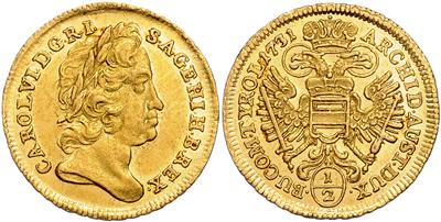 Karl VI. 1711-1740, GOLD - Monete e medaglie - Collezione di monete d'oro e pezzi d'argento selezionati