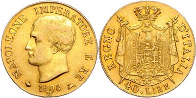 Kgr. Italien, Napoleon I. 1805-1814, GOLD - Mince a medaile - Sbírka zlatých mincí a vybraných stříbrných mincí
