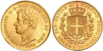 Kgr. Sardinien, Carlo Alberto 1831-1849, GOLD - Coins and medals - Collection of gold coins and selected silver pieces