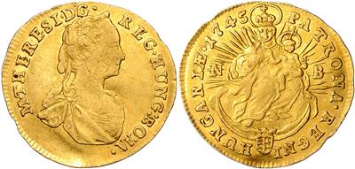 Maria Theresia 1740-1780, GOLD - Monete e medaglie - Collezione di monete d'oro e pezzi d'argento selezionati