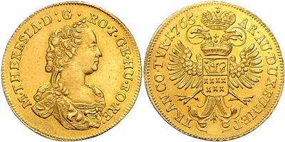 Maria Theresia 1740-1780, GOLD - Monete e medaglie - Collezione di monete d'oro e pezzi d'argento selezionati