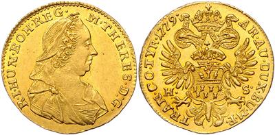 Maria Theresia 1740-1780, GOLD - Mince a medaile - Sbírka zlatých mincí a vybraných stříbrných mincí