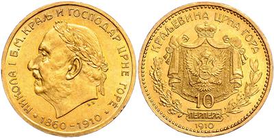 Montenegro, Nikola I. 1860-1918, GOLD - Coins and medals - Collection of gold coins and selected silver pieces
