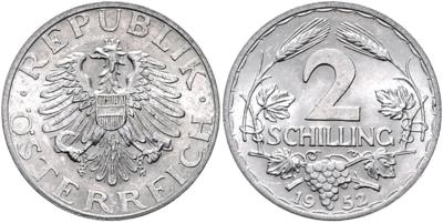 ALU 2 Schilling 1952 - Mince, medaile a bankovky