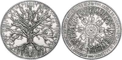 An den Wurzeln des Brauchtums und der Erkenntnis 1990, Silbermedaille des Künstlers und Medailleurs Helmut ZOBL - Coins, medals and paper money