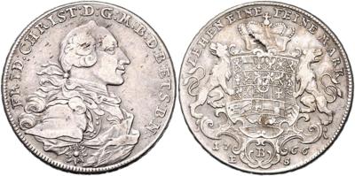 Brandenburg- Bayreuth, Friedrich Christian 1763-1769 - Mince, medaile a bankovky