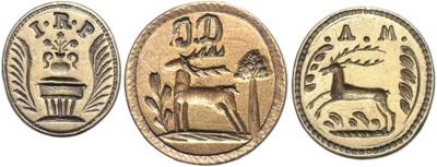 Buchstaben, einfache Darstellungen, nicht näher bestimmbar 19. Jh. - Münzen, Medaillen und Papiergeld