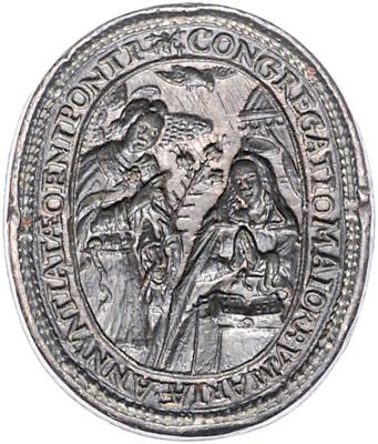 Innsbruck, Tirol. Siegel der Marienkongregation, 17./18. Jh. - Mince, medaile a bankovky