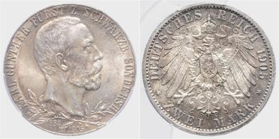 Schwarzburg-Sondershausen, Karl Günther 1880-1909 - Monete, medaglie e cartamoneta