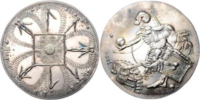 Welttaler Nr. IX 1972/2000 Silbermedaille des Künstlers und Medailleurs Helmut ZOBL - Mince, medaile a bankovky