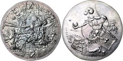 Welttaler Nr. VII 1972/1992 Silbermedaille des Künstlers und Medailleurs Helmut ZOBL - Coins, medals and paper money