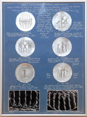 Zyklus "Arzt und Patient" 2003- 6 Bleiabschläge des Künstlers und Medailleurs Helmut ZOBL - Coins, medals and paper money