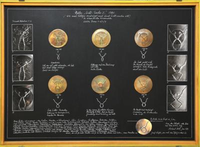 Zyklus Lichtsucher 1980 6 Bronzemedaillen des Künstlers und Medailleurs Helmut ZOBL - Mince, medaile a bankovky