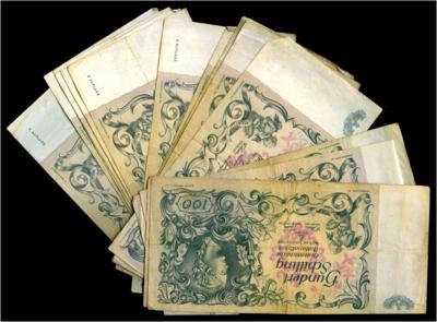 100 Schilling 1949 (18 Stk.) - Mince, medaile a bankovky