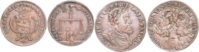 Bronze- Jetons, Kleinmedaillen - Münzen, Medaillen und Papiergeld