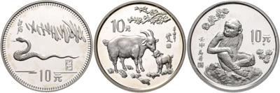 China, VolksrepublikTierkreiszeichen - Münzen, Medaillen und Papiergeld
