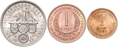 Cook Inseln/Ostkaribische Staaten - Coins, medals and paper money