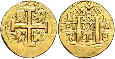 Felipe V. 1700-1746 GOLD - Münzen, Medaillen und Papiergeld