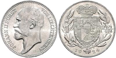 Johann II. 1858-1929 - Mince, medaile a bankovky