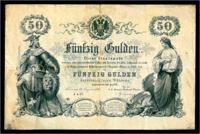 K. K. Staats-Central-Casse 50 Gulden 1866 - Monete, medaglie e cartamoneta