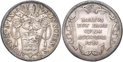Kirchenstaat, Innozens XI. 1676-1689 - Münzen, Medaillen und Papiergeld