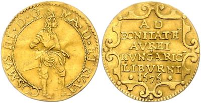 Livorno, Großherzog Cosimo III. von Medici 1670-1723, GOLD - Monete, medaglie e cartamoneta