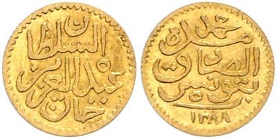 Osmanisches Reich, 'Abd al-Aziz AH 1277-1293 (1861-1876) GOLD - Coins, medals and paper money