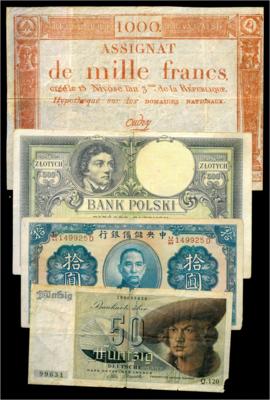 Papiergeld international - Mince, medaile a bankovky