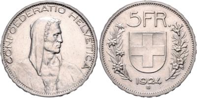 5 Franken 1924 B, Bern - Coins and medals