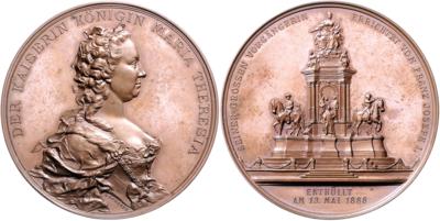 Franz Josef I., Enthüllung des Maria- Theresien- Denkmals in Wien 1888 - Coins and medals