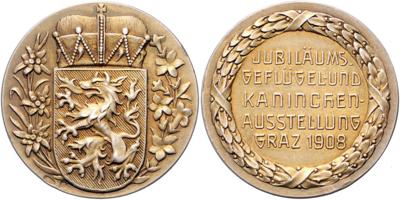 Franz Josef I., JubiläumsGeflügel- und KaninchenAusstellung Graz 1908 - Münzen, Medaillen und Papiergeld
