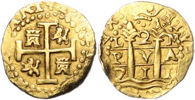 Peru, Philipp V. 1700-1746 GOLD - Münzen, Medaillen und Papiergeld