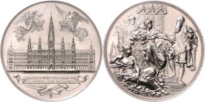 Vollendung des Wiener Rathauses am 12. September 1883 - Mince a medaile