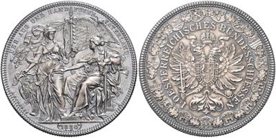 Wien, I. österreichisches Bundesschießen vom 18. bis 25. August 1880 - Münzen, Medaillen und Papiergeld